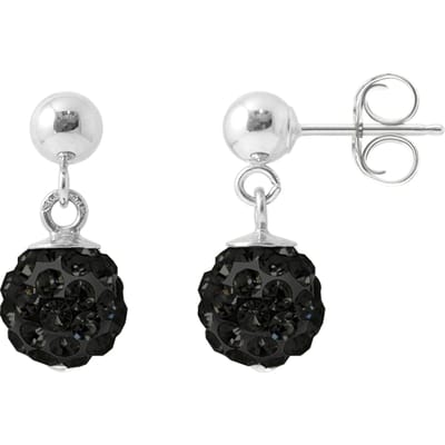 Black Crystal Sferen Hangers 6 mm Silver 925 - Pure Crystal