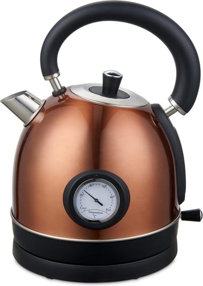 MOA Waterkoker Retro - 1,8 Liter - Elektrische Waterkoker - BPA-vrij - Anti Calcium Filter - RVS - 2200W - Koper