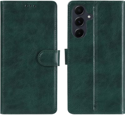 Ntech Hoesje Geschikt voor Samsung Galaxy A17 Hoesje Groen - met Pasjeshouder en Standaardfunctie – bookcase Portemonnee