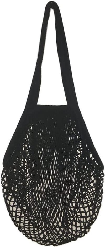 Vt products - Shopping Bag - Herbruikbare Tas - Organiser voor Fruit - Zwart - 60 x