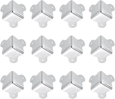 Dailygoods- Hoekbeschermers 24 Stuks - Metalen Hoekbeugels - Randbescherming 30 x 23 mm - Decoratieve Hoekbracehoes - Stevig Metaal - Voor Meubels en Opbergdozen