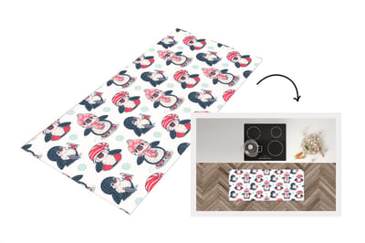 Keukenloper - Loper keuken - Schaatsen - Patronen - Pinguïn - 120x50 cm - Keukenloper vinyl