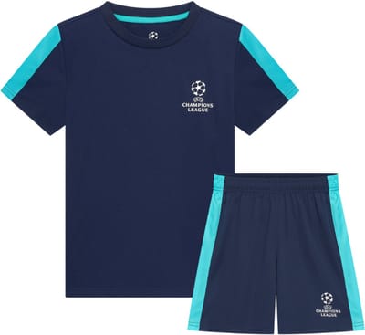 Champions League Voetbaltenue Kinderen - Maat 116 t/m 164 - Navy - Sportkledingset - Voetbalshirt & Broekje - Jongens & Meisjes - Officiële UEFA Merchandise