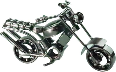 Ijzeren Motorfiets Model - Retro Vintage Stijl - Handgemaakt Creatief Cadeau voor Kunstverzamelaars en Desktopdecoratie