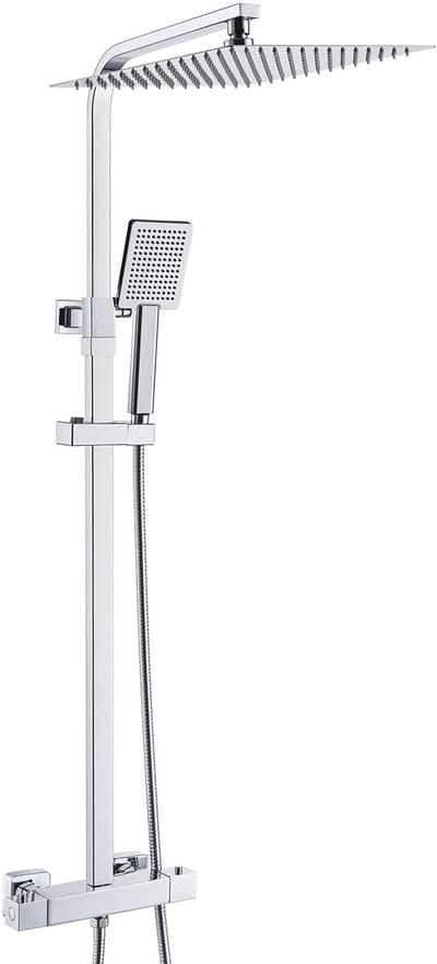 Auralum max Regendouche met Thermostaatkraan - Regendouche Ø 30 cm - Handdouche Ø 8.5 cm - Waterbesparend - Chroom