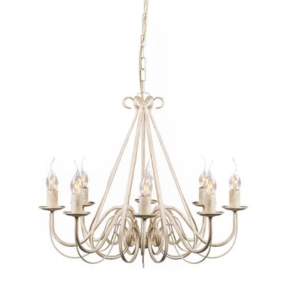 QAZQA Giuseppe 8 - Italiaanse kroonluchter - 8 Lichts - Ø60 cm - wit