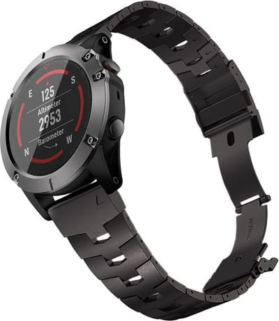 Strap-it Titanium bandje geschikt voor Garmin Fenix 9 (Pro) 51mm / Fenix 8 (Pro) 51mm / Garmin Fenix 7x (Pro - Sapphire Solar) / Fenix 6x (Pro - Sapphire) / Fenix 5x (Plus) / Fenix 3 / Epix Pro (Gen 2 - 51mm) / Enduro 1-2-3 - Grijs