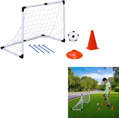 Home Deco Factory Voetbaldoel set - 50 x 20 x 16 cm - kunststof - met accessoires