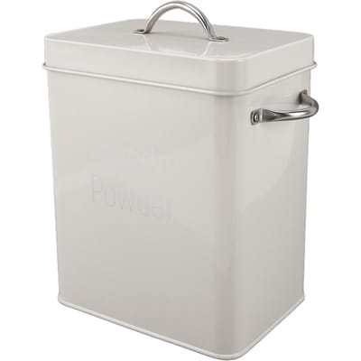 Metalen Wasruimte Container met Dubbele Zijhandgrepen met Lepeldeksel Boerderij Waspoedercontainer voor Wassen Milky White white