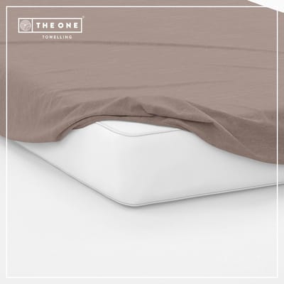 The One Bedding Hoeslaken - 160 x 220 cm - Lits jumeaux - Katoen/Satijn - Taupe