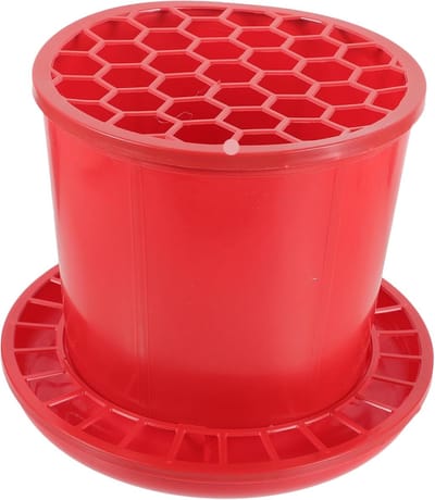 Voerautomaat Pluimvee - Voerbak Kip - Voedsel Verstrekken - Automatisch Vullen - 25x25x21 cm - Rood