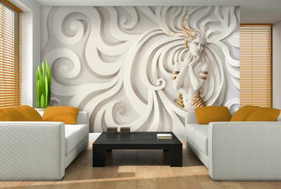 Sculpture Yoga Woman Swirl Greek  Photo Wallcovering