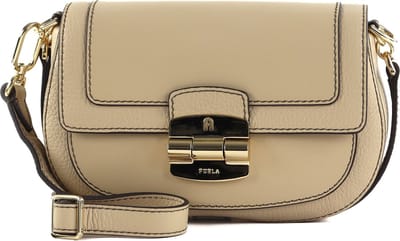 FURLA Leren Schoudertas Club 2 Crossbody Bag Grano Beige