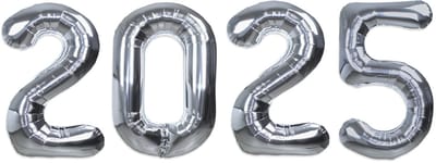 Folie Ballon Cijfer 2025 Oud En Nieuw Versiering Nieuw Jaar Feest Artikelen Happy New Year Decoratie Zilver - XL Formaat