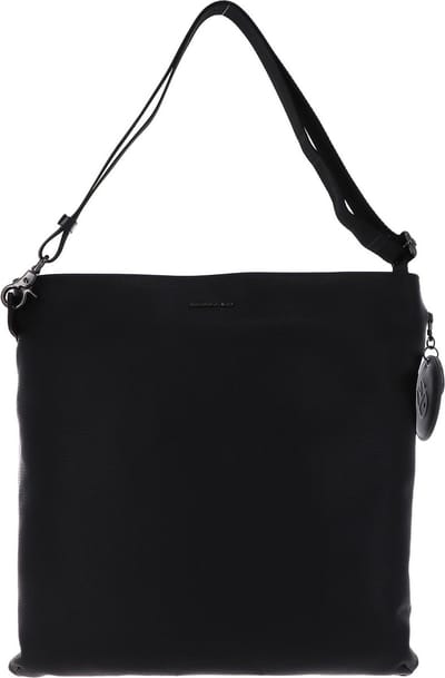 MANDARINA DUCK Leren Schoudertas Mellow Leather Crossover Bag Nero Zwart