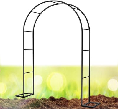 Metalen Rozenboog - Tuin Prieel - Decoratie Klimplanten - Stevige Ondersteuning - 180 cm Breed - Zwart