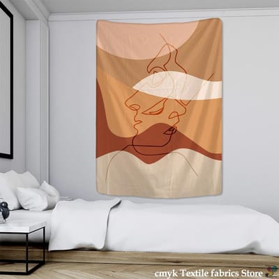 Tapisserie murale à motif de graffitis, couvre-lit décoratif, style bohème, pour chambre à coucher 95x70CM brown