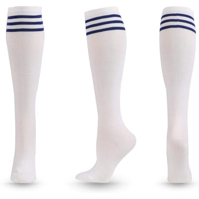 Unisex Compressiekousen Voetbalkousen Antislip Lange Kniehoge Sokken Sokken Gestreepte Voetbalkousen Hardloop Sportkousen one size