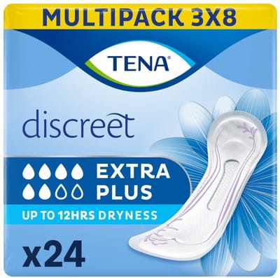 TENA Discreet Extra Plus – verbanden voor matig tot zwaar urineverlies – 24 stuks
