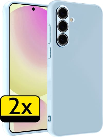 Hoesje - 2 Stuks - Geschikt voor Samsung Galaxy S24 FE - Sterk & Shockproof - Case Siliconen - Back Cover - Telefoon Hoes - Telefoonhoesjes - Lichtblauw