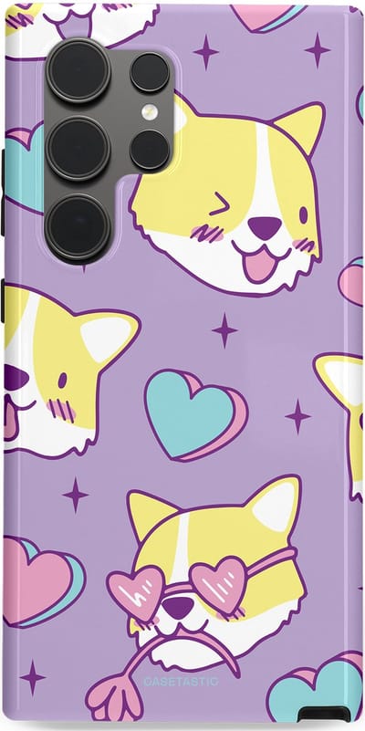 Casetastic Hoesje Geschikt voor Samsung S24 Ultra - Stijlvolle Beschermende Duo-layer Case - Liefde is een Corgi