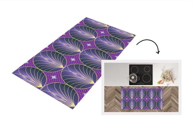 Keukenloper - Loper keuken - Patronen - Cirkel - Paars - Jaren 20 - 120x60 cm - Keukenloper vinyl