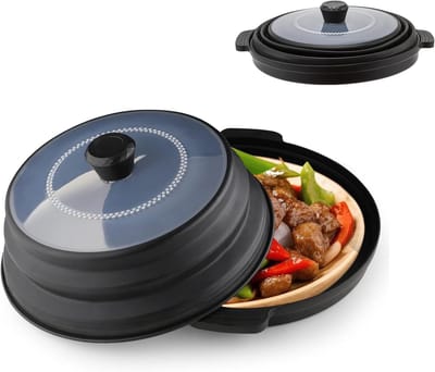 Vouwbare Magnetron Deksel van 27 cm | Herbruikbaar en Hittebestendig Deksel voor Voedsel, Fruit en Groenten