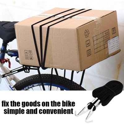 DUUTI Bagageriem Stretch Elastische Spanningsriemen met Haken Fietsen Touw Outdoor Hangen (Zwart) zwart