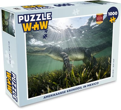 Puzzel Reptielen - Krokodil - Mexico - Legpuzzel - Puzzel 1000 stukjes volwassenen