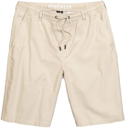 Men Plus - Heren - bermuda van linnenmix Relaxed Fit elastische tailleband - Kiezelgrijs - Maat 3XL