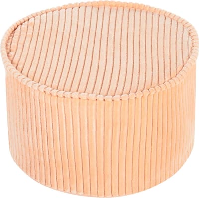 Ronde Poef - Zitje Voetenbank - Extra Zitten - Afneembare Hoes - 40x40x25 cm - Perzikroze