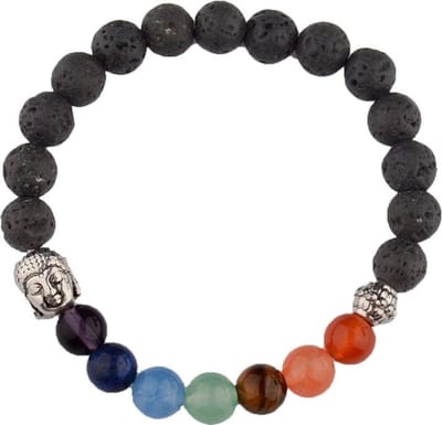 Fako Bijoux® - Buddha Armband - Chakra Reiki - Bedel - Lavasteen