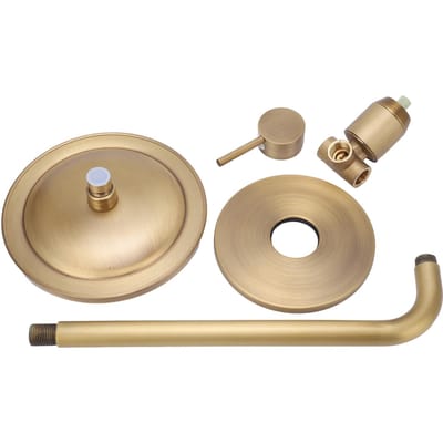 Waterval Douchekop Set Corrosiebestendig Messing Retro Stijl Koud Warm Water Menging Regen Douche beige