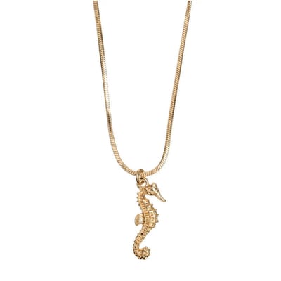 Marama Ketting Zeepaardje Goud – Stainless Steel – Nikkelvrij – Verstelbaar – 46 cm - Waterresistent