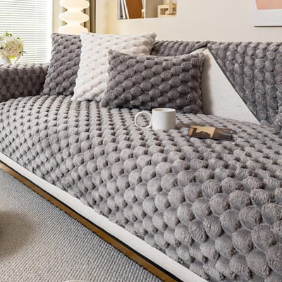 Verdikken Konijn Pluche Bankhoes Universeel Effen Kleur Bankkussen Antislip Bankhoezen Woonkamer Zacht Warm Bankkussen 70x70cm 1pcs