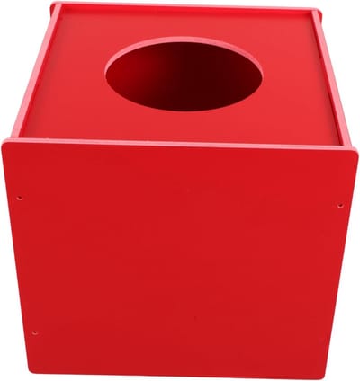 Loterij Collectiebox - Donatiebus Stembus - Feestelijke Loterijen - Duurzaam Lichtgewicht PVC - 21 x 20 x 19 cm - Rood