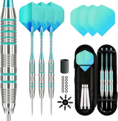 Professionele Stalen Tip Darts Set met Aluminium Schäften & Accessoires voor Beginners en Gevorderden
