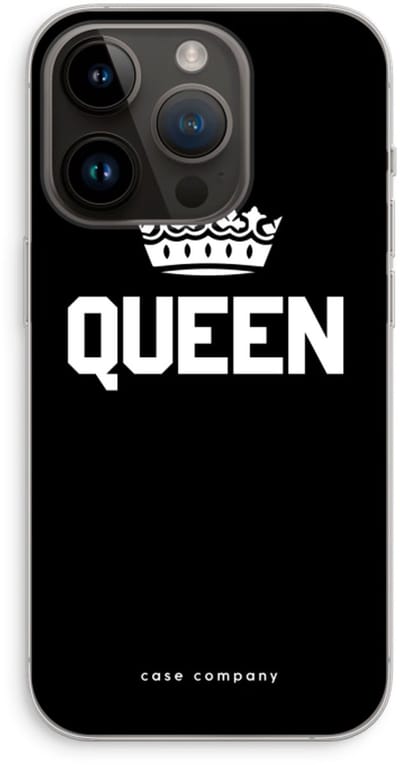 Case Company® - Hoesje geschikt voor iPhone 14 Pro hoesje - Queen zwart - Soft Cover Telefoonhoesje - Bescherming aan alle Kanten en Schermrand