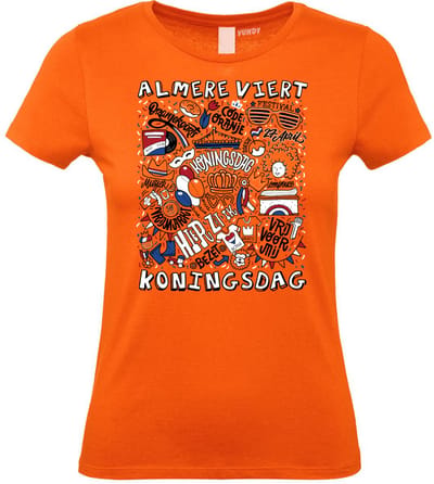 Dames t-shirt Almere Oranjekoorts | Oranje Dames | maat XS