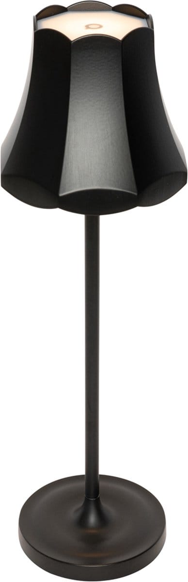 QAZQA granny retro - Retro Dimbare LED Draadloze Oplaadbare Tafellamp USB met Dimmer - 1 lichts - H 36 cm - Zwart - Buitenverlichting