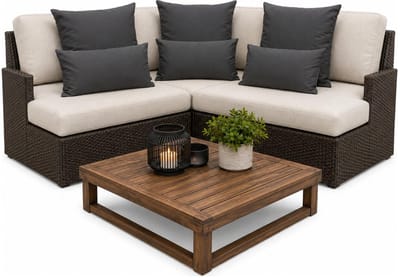Anna Collection Bank/tuin kussens set - binnen/buiten - 6x stuks -antraciet grijs - In 2 formaten laag/hoog