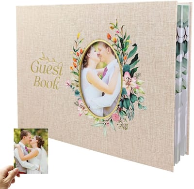 Dailygoods - Gastenboek voor Bruiloften voor Ondertekenen met Polaroid Foto's - Linnen Kaft Foto Gastenboek voor Bruiloftsreceptie, Baby Shower, Bruidsfeest - Bruiloft Gastenboek voor Ondertekenen