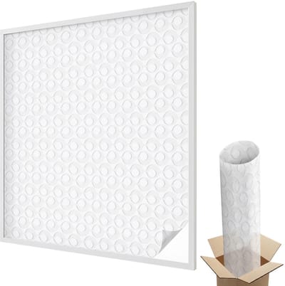 Wallfluent Glas in Lood Raamfolie - Geometrische vormen Glas in Lood Folie - 100x116 cm - Wit Plakfolie Raam Glas in Lood - Decoratieve Plakfolie Glas in Lood - Voor de woonkamer, voor het kantoor, voor de hal - Glas in Lood Folie voor Raam