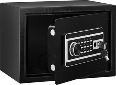 Luxe Elektrische Kluis – Brandwerend – Cijferslot, Sleutel & Vingerafdruk – 22L Opslag – Compact Design – Voor Thuis & Kantoor – Zwart