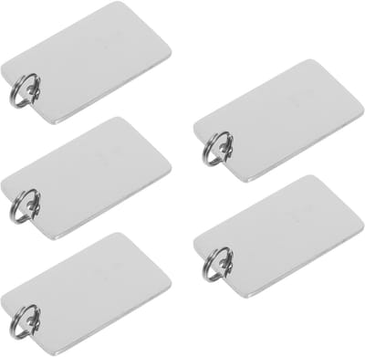 Graveerbare Labels - Identificatieplaatjes Huisdieren - Sleutels Ordenen - Roestvrijstalen Constructie - 33 x 18 cm - Zilver