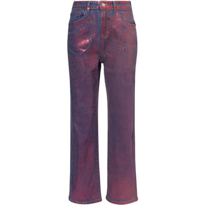 AmyLynn Dames Lupe Metallic 5 Pocket Jeans (Rood)