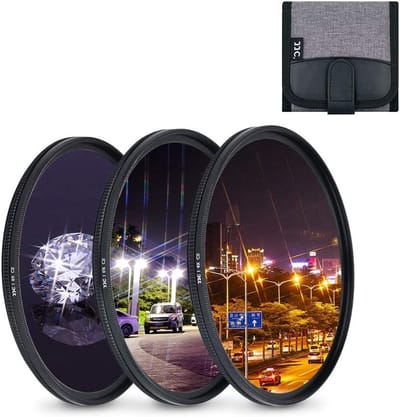 Verstelbare 77mm Sterfilter met 4, 6 en 8 Punten voor Sprankelende Sterrenfotografie - Inclusief Beschermhoes voor Lensfilters en Speciale Effecten
