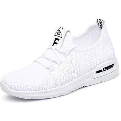 Dames schoenen Nieuwe Casual Schoenen Modetrend Hardloopschoenen Lichtgewicht Buitenlandse Handel Fly Knit Sportschoenen Dames 41 white