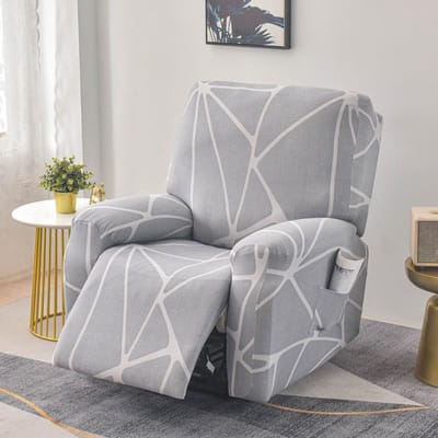 4-delige Relaxfauteuilhoes Stretch Stoelhoes voor Relaxfauteuil Slipcover voor Woonkamer Relaxfauteuilbeschermer met Zak 1 Seater