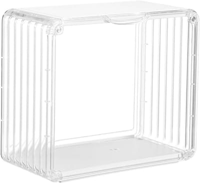Poppendisplay Box - Poppenhuis Kast - Poppen Opbergen - Transparante Magnetische Deur - 33 x 31 x 10 cm - Transparant